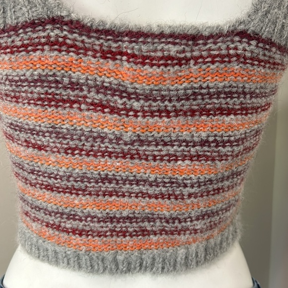 Antik Batik Top Yuyu Bra Alpaca Hand Knitted Jacquard Cropped Grey Sz XS NEW - Picture 5 of 12